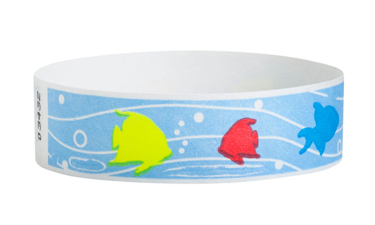 3/4" Tyvek Tropical Fish Wristbands