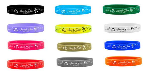 1/2" Silicone Wedding Wristbands Save The Date