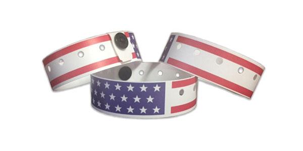 American Flag Plastic Wristbands