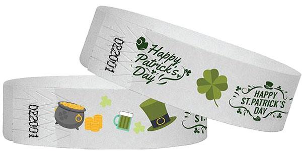 3/4" Wristbands St Paddy's day Full Color 500 Pack