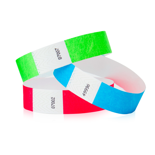 100 Tyvek Wristbands For Events - 3/4 Inch, 10 Colors (10 Of Each), Durable & Waterproof