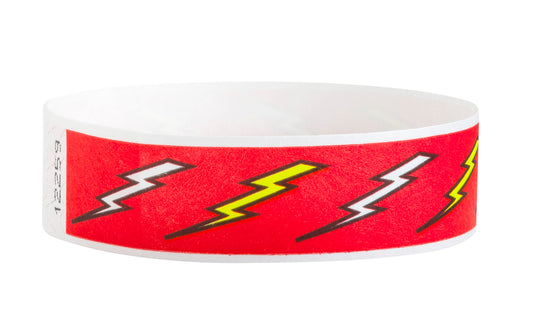 Clearance 3/4" Tyvek® Wristbands (Lightening Bolts)