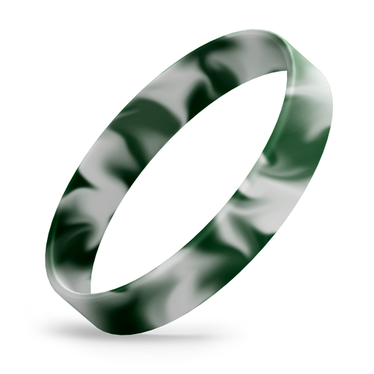 Dark Green / White Swirl