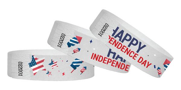 3/4" Wristbands Happy Independence Day