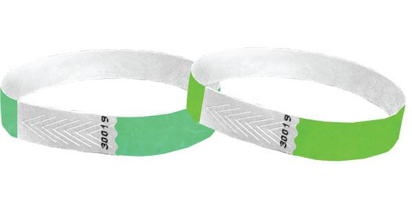 Green or Mint Green 1/2" Tyvek Wristbands