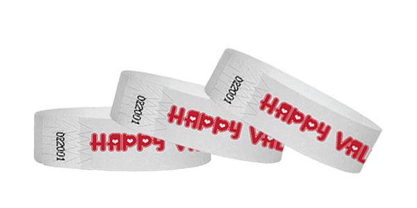 3/4" Tyvek Wristband Happy Valentine's Day