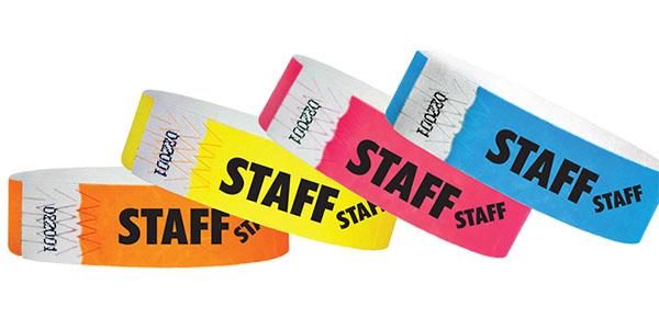 3/4" Standard Wristbands STAFF Limited Time Sale