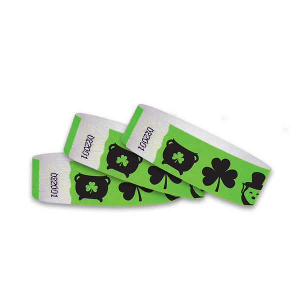 3/4" Tyvek St Patrick's Day Icons Wristbands