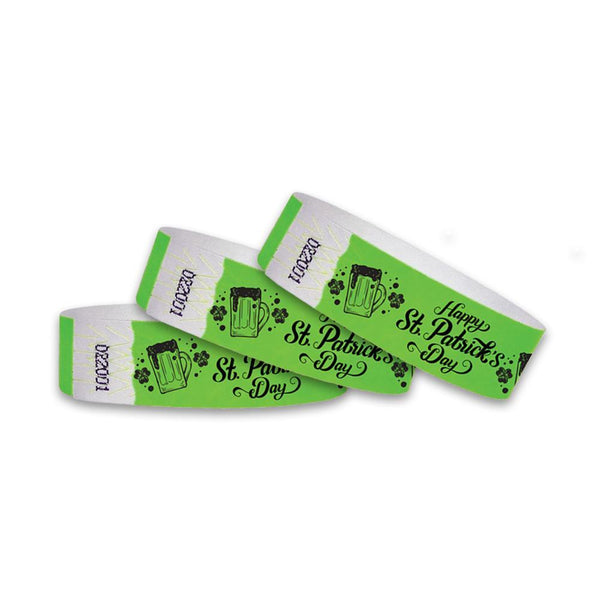 3/4" Tyvek St Patrick's Day Over 21 Wristbands