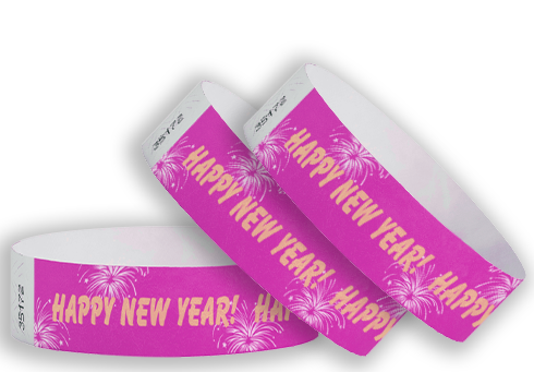 3/4" Tyvek Wristband Happy New Years!