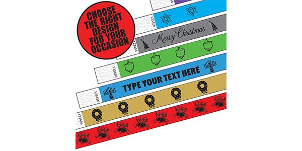 3/4 Tyvek Wristband Holiday/Occasion Style